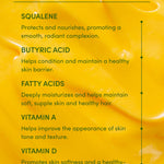 List of ghee benefits with text on a yellow background