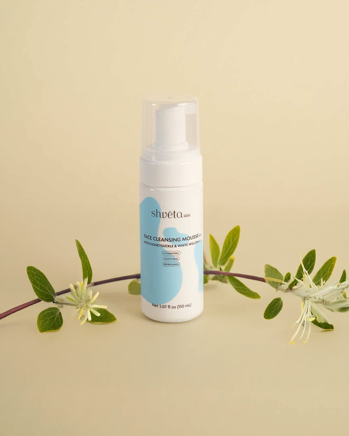 face cleansing mousse with honeysuckle & white willow